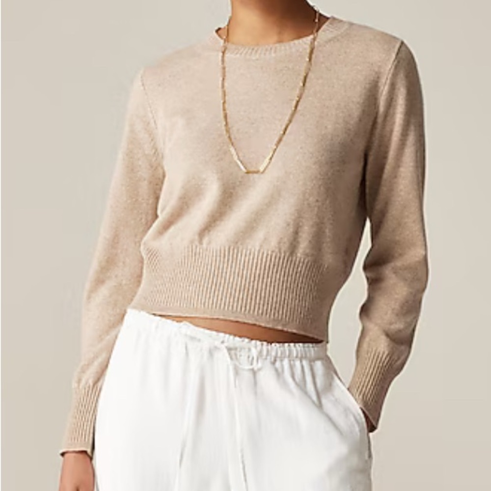 J. Crew jcrew 100% Cashmere Cropped Crewneck Sweater